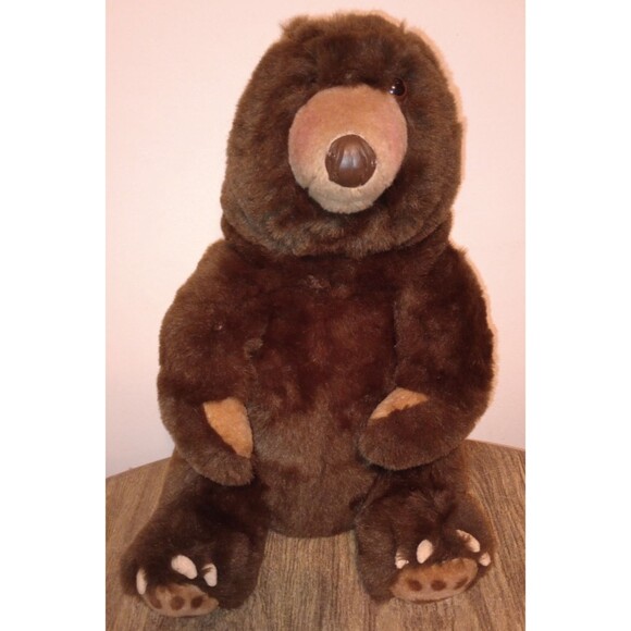 Carousel By Guy Plush Brown Grizzly Bear Vintage 18” Teddy - Cabin Gift 1980s - Picture 4 of 16